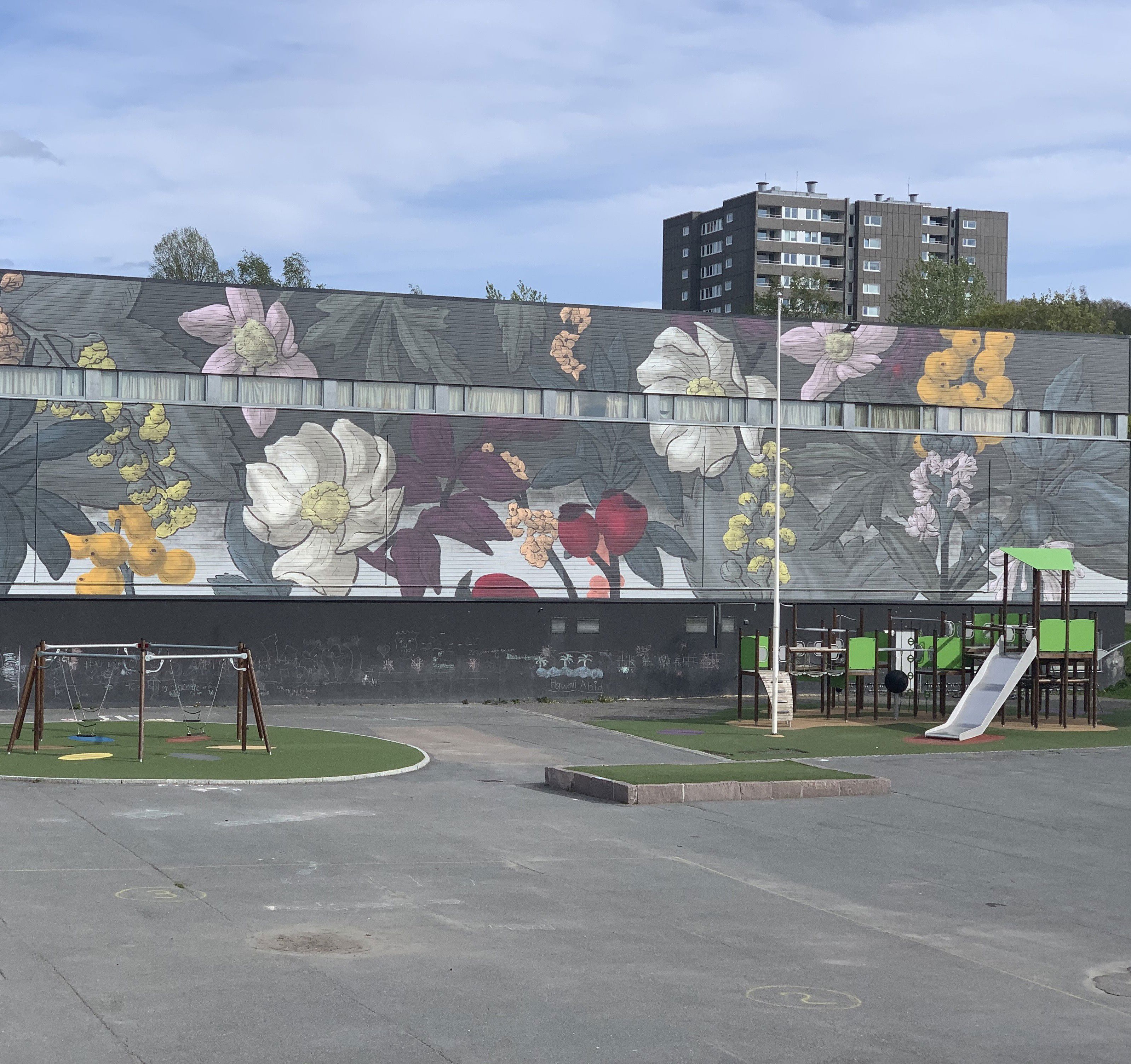 En vegg med graffiti