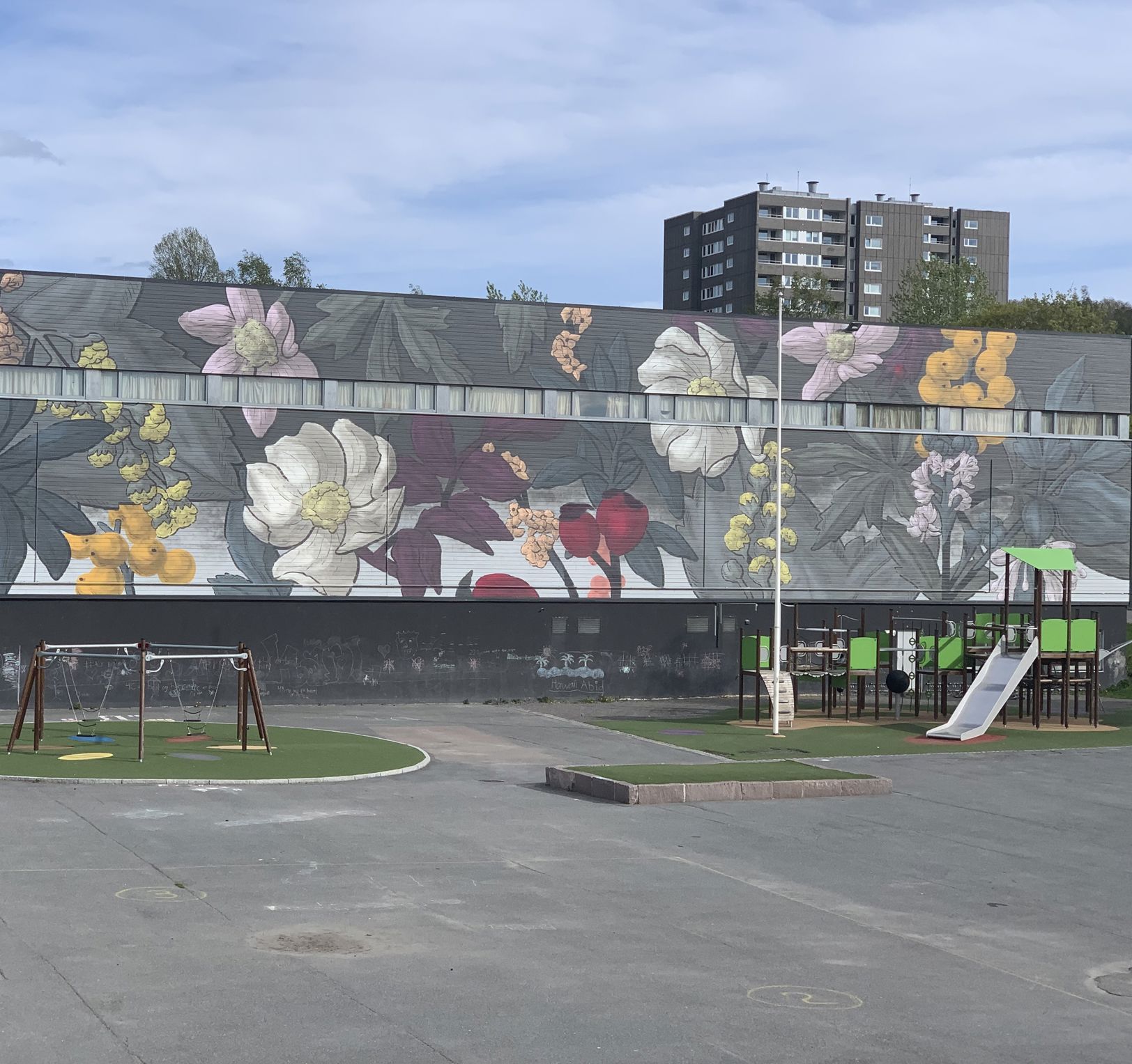 En vegg med graffiti