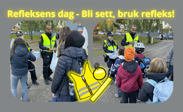 en gruppe mennesker som står rundt en person i en gul jakke