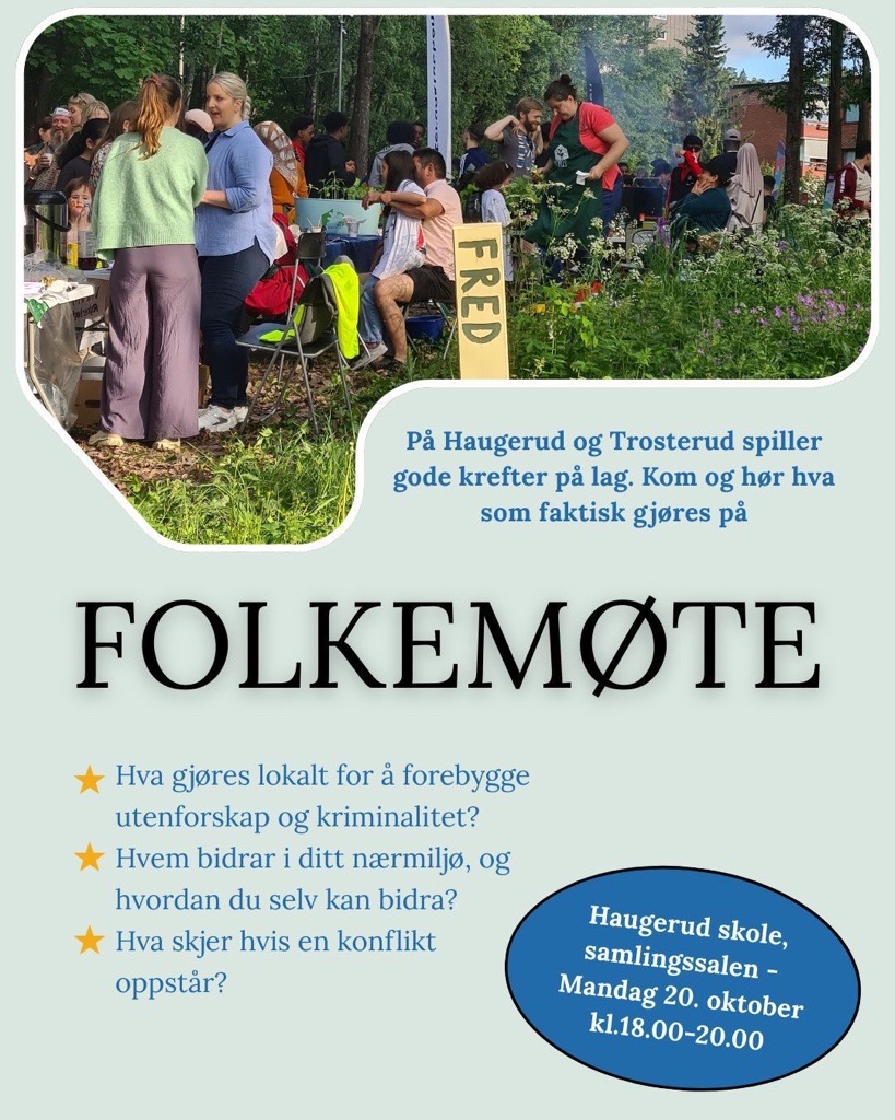 En gruppe mennesker i en hage