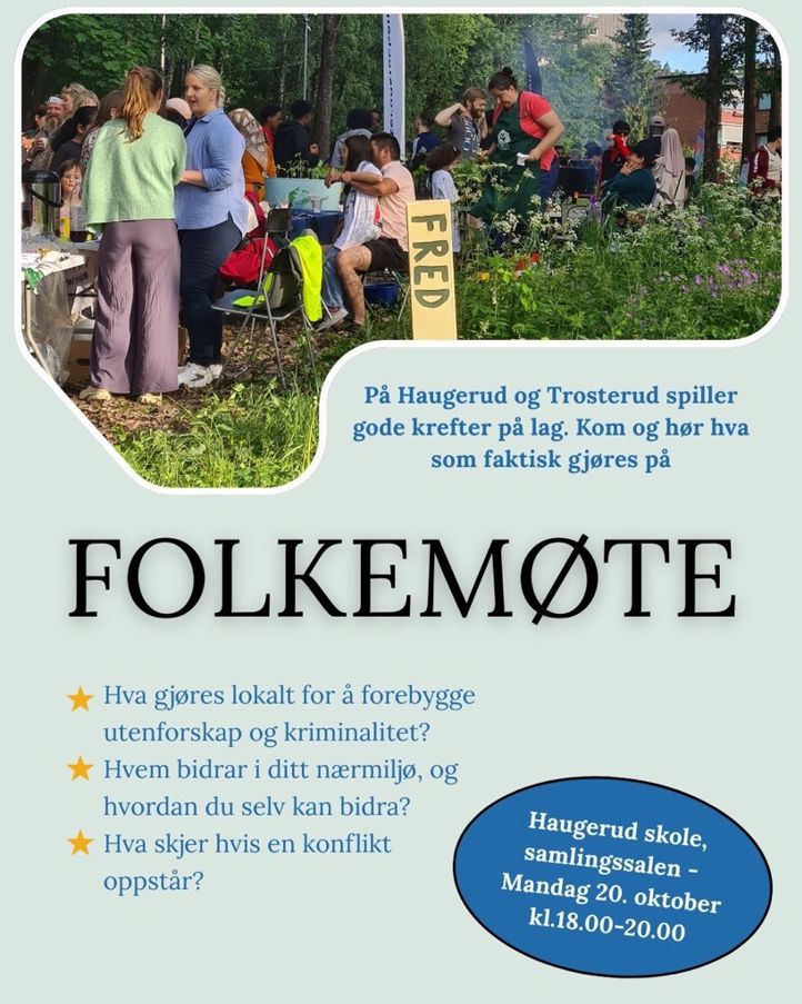 En gruppe mennesker i en hage